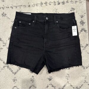 NEW with Tags. Gap Black Denim Cutoff Shorts. Size 28/6. 4 inch High Rise